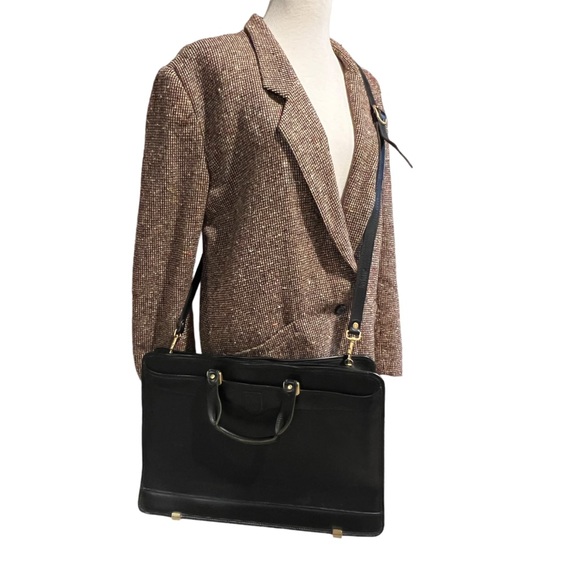 HARTMANN  Lombardo Black Belting Leather Briefcase Messenger Bag AMERICAN Made - Picture 11 of 11